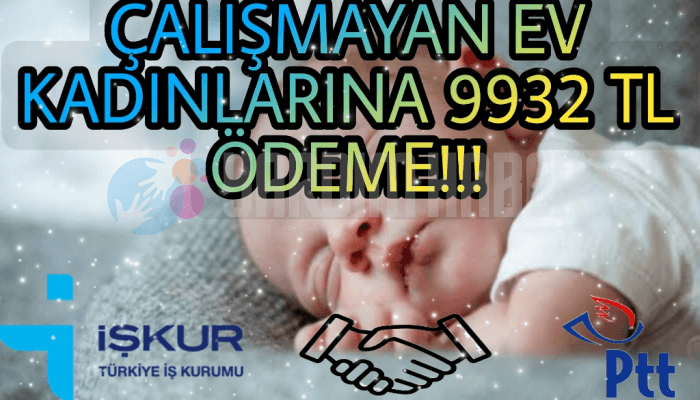 İşkur'dan Başvuru Yapan PTT'den Alacak Çalışmayan Ev Kadınlarına 9.932 TL Ödeme!!!